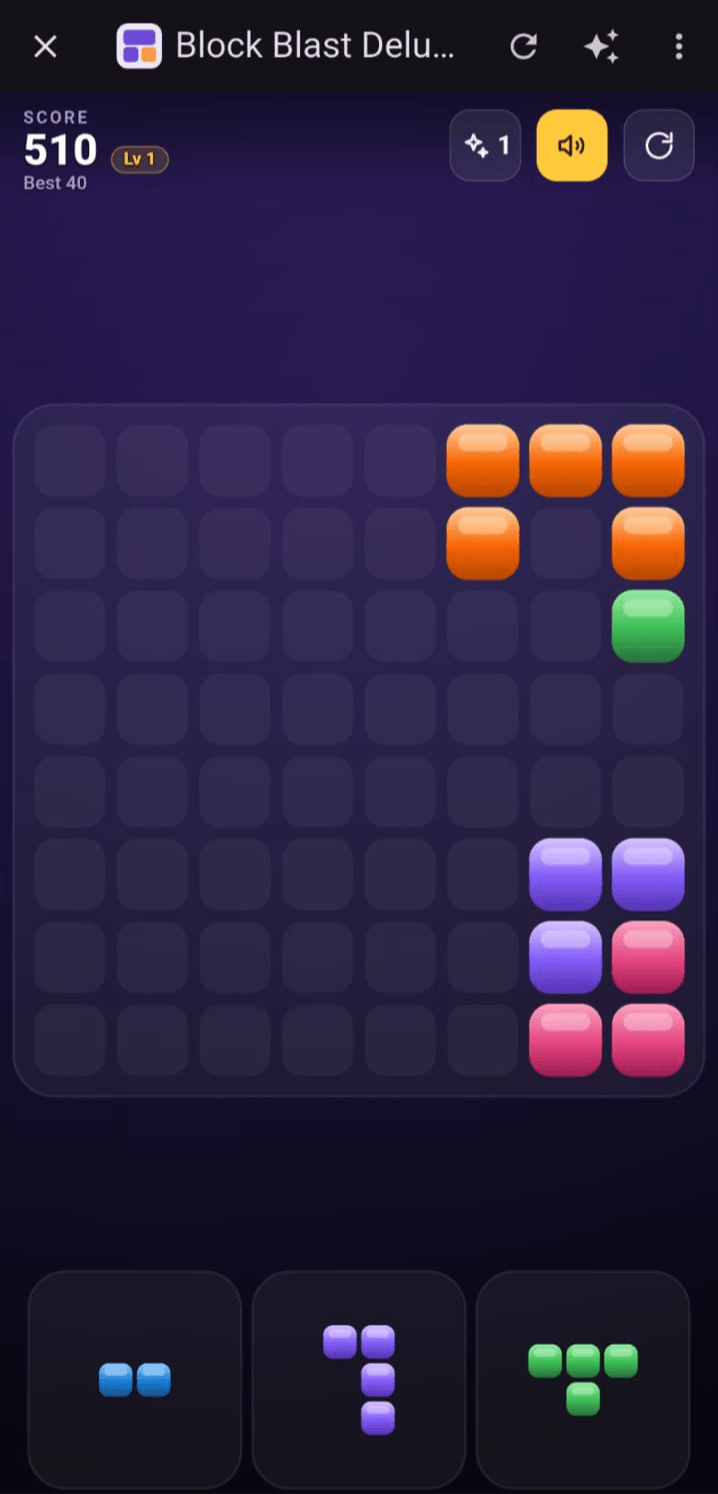 Block Blast Deluxe, a puzzle mini game